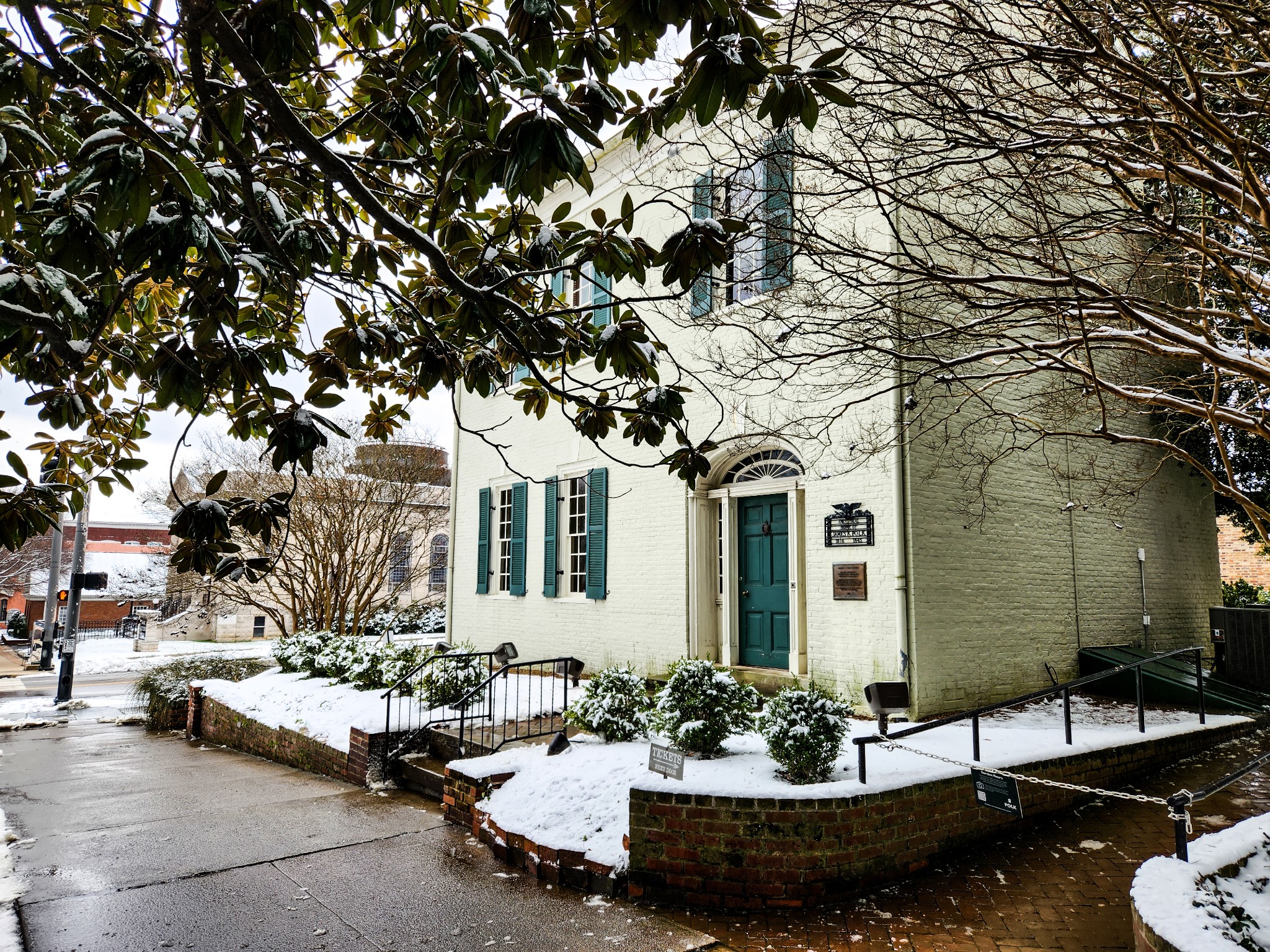 President James K Polk Home in the snow