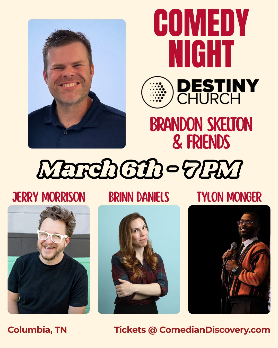 Clean Comedy Night @ Destiny Church