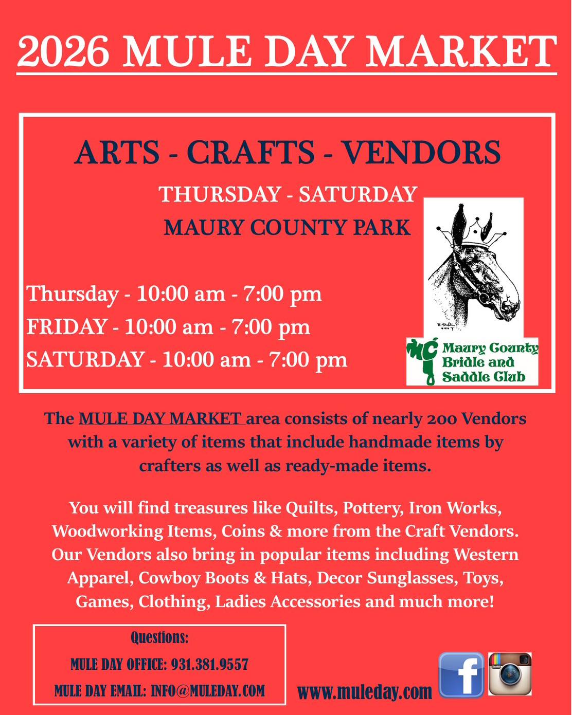 2026 Mule Day Market