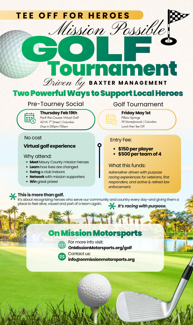 TEE OFF FOR HEROES- Mission Possible Golf Tournament
