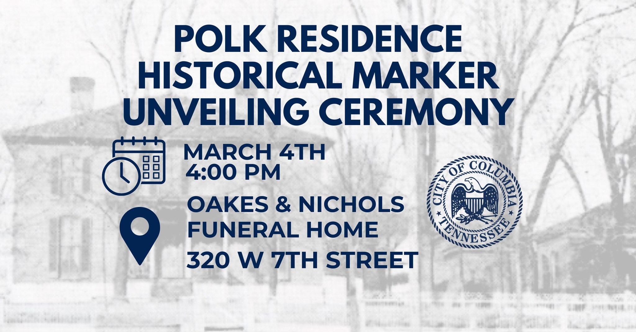 Polk Residence Historical Marker Unveiling