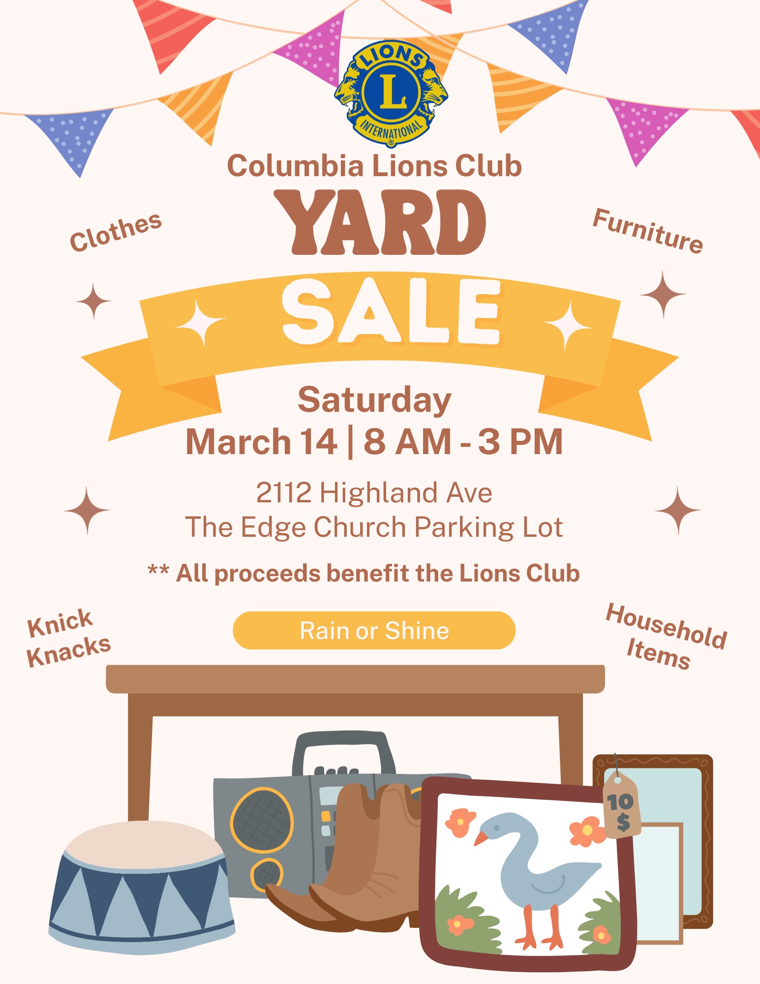 Columbia Lions Club Yard Sale