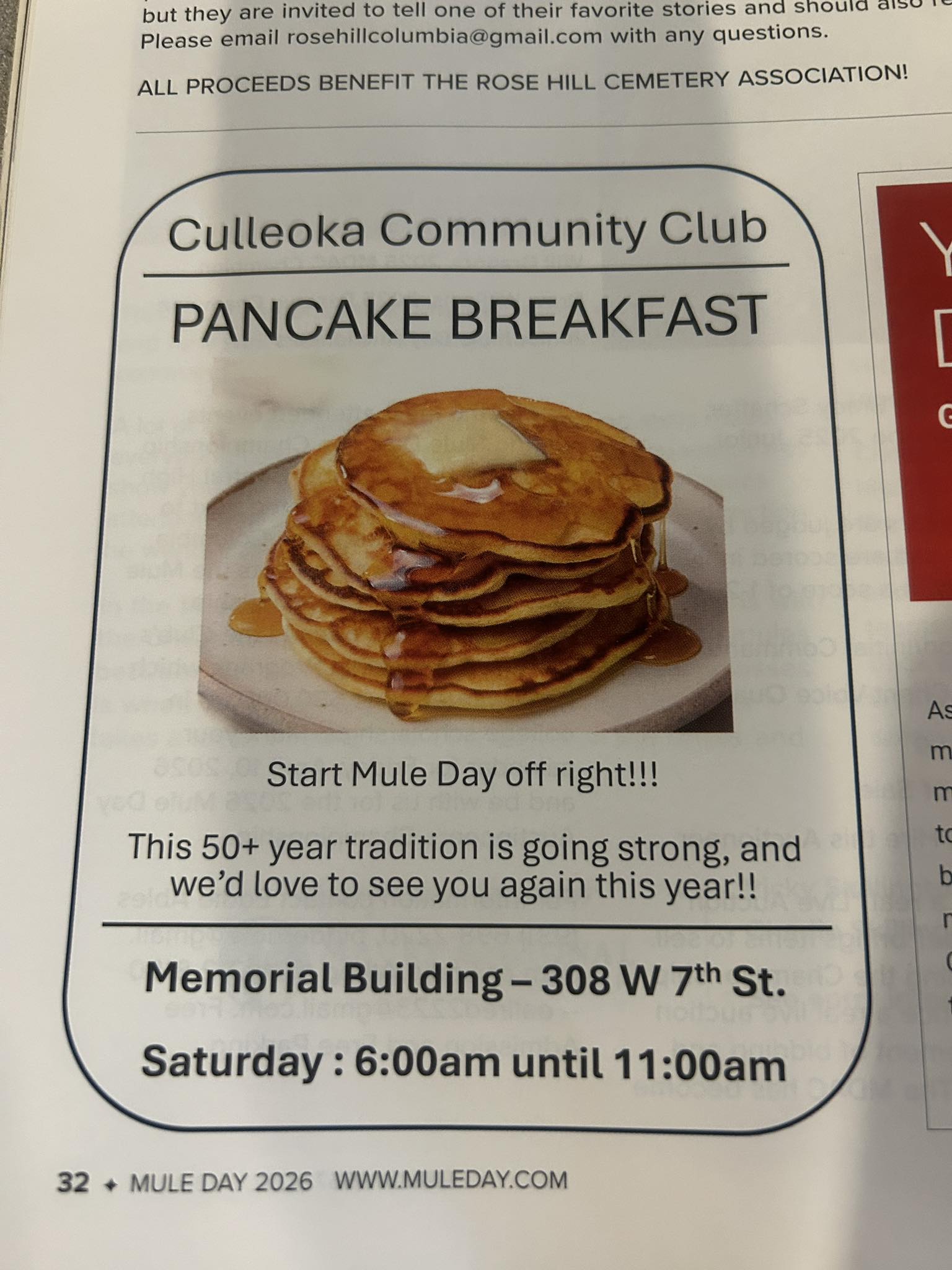 Culleoka Community Club Pancake Breakfast