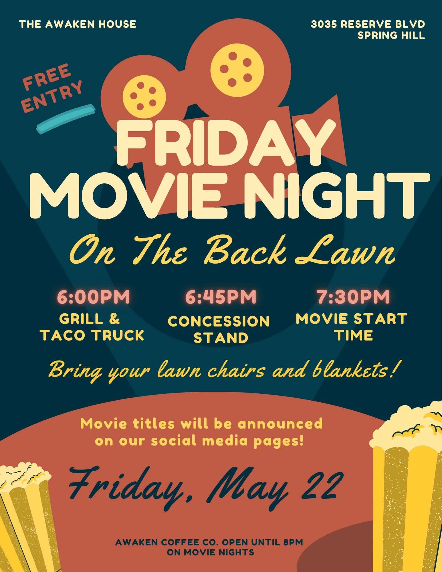Movie Night on the Back Lawn