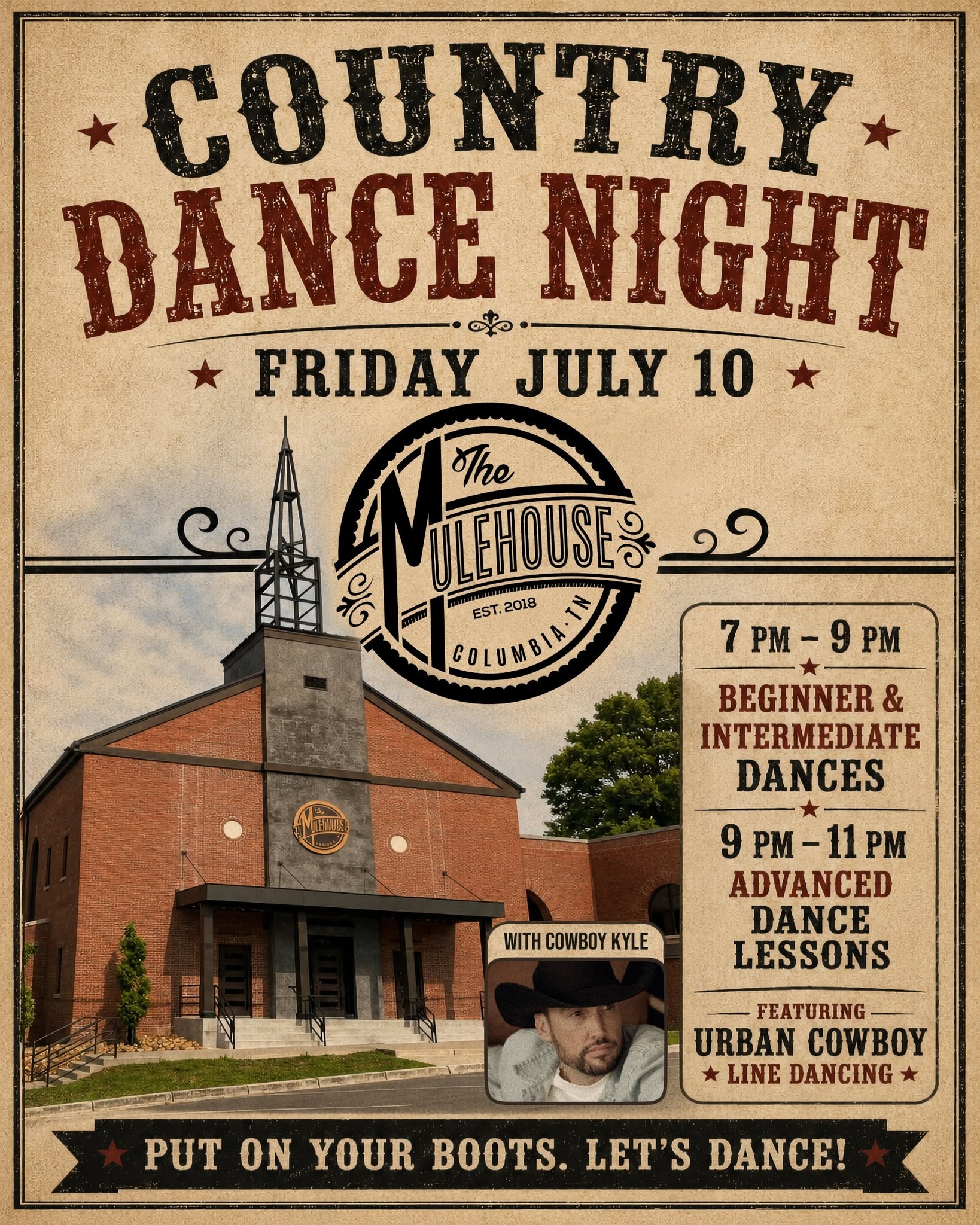 Country Dance Night w/Urban Cowboy Line Dancing at The Mulehouse