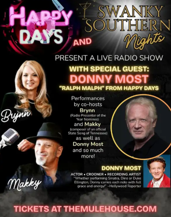 Happy Days “Ralph Malph” & Swanky Southern Nights Radio Show at The Mulehouse