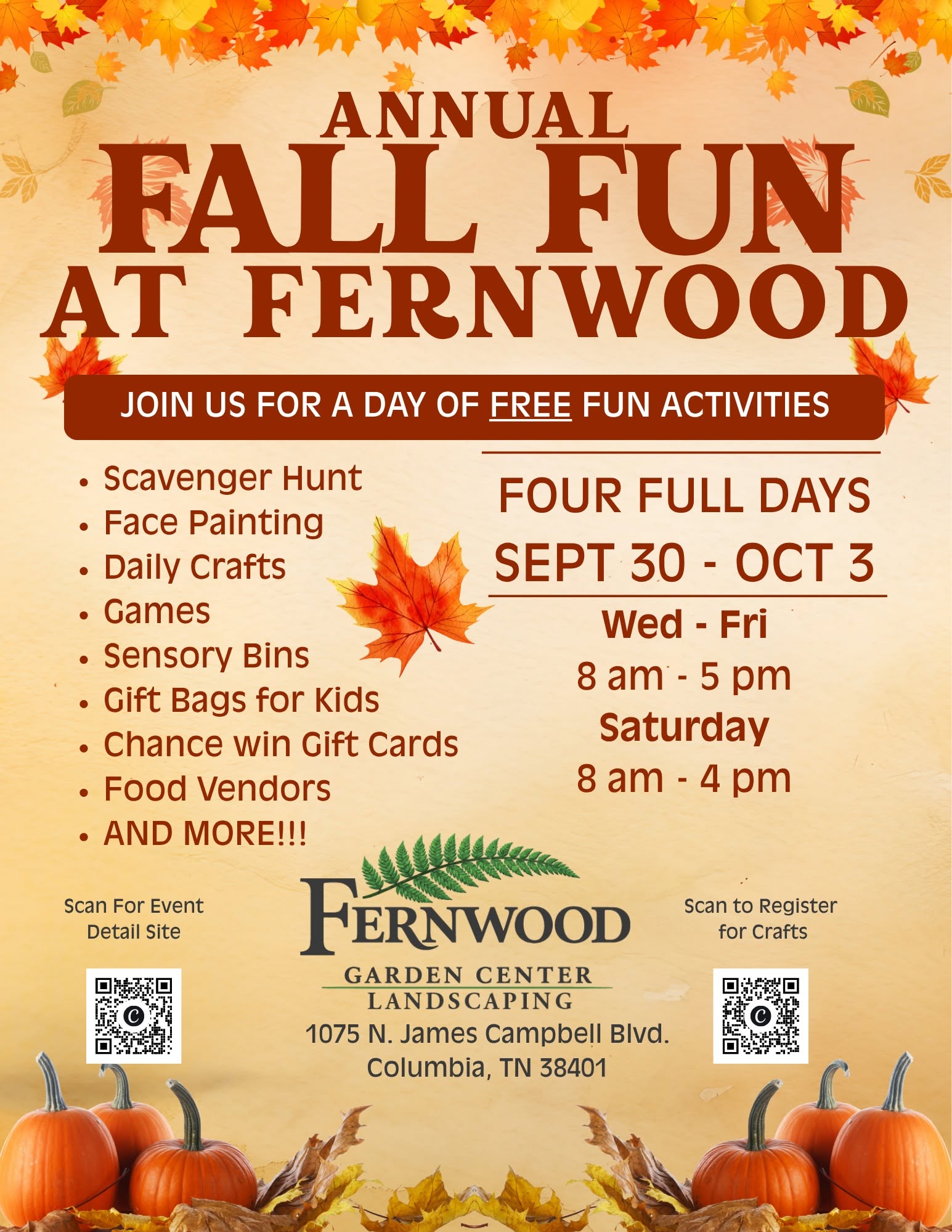 Annual Fall Fun at Fernwood