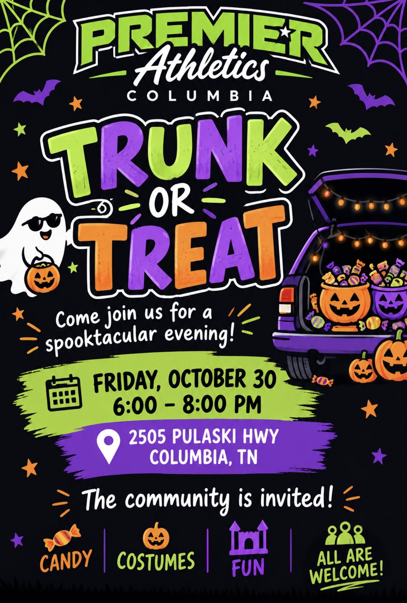 Premier Athletics Columbia Trunk or Treat